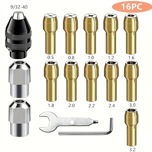 Drill chuck collet set - chuck, for