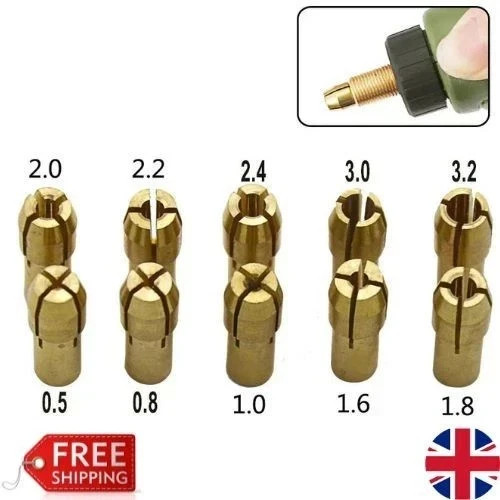 10pcs brass collet chuck set - collet,