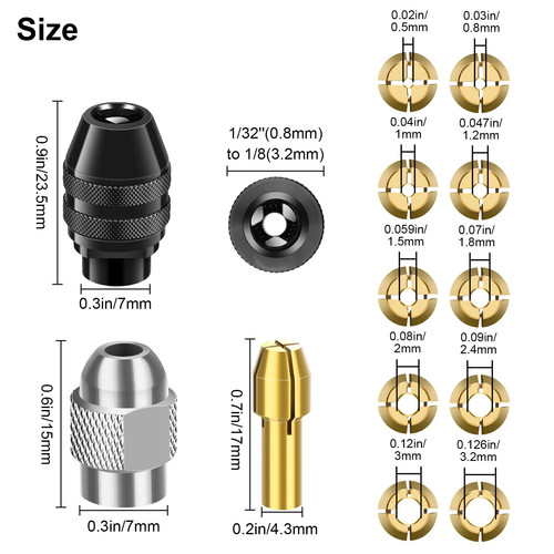 15pcs drill chuck - 15pcs, set